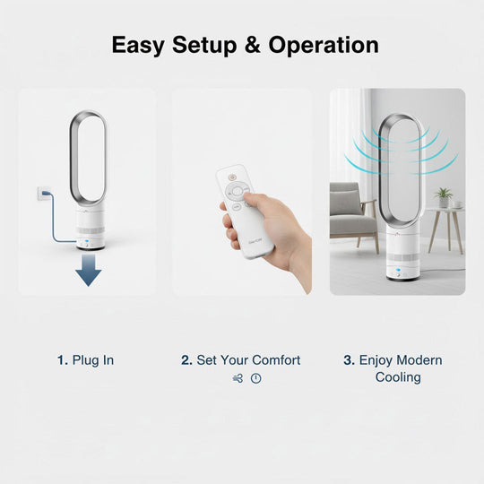 16 Inch Bladeless Fan - Remote Control - Modern Design