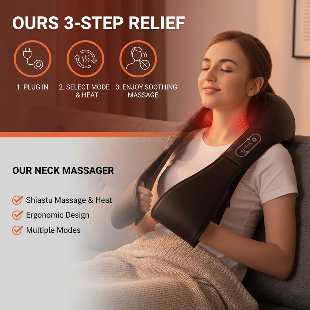 Neck and Shoulder Massager - Shiatsu - Heated