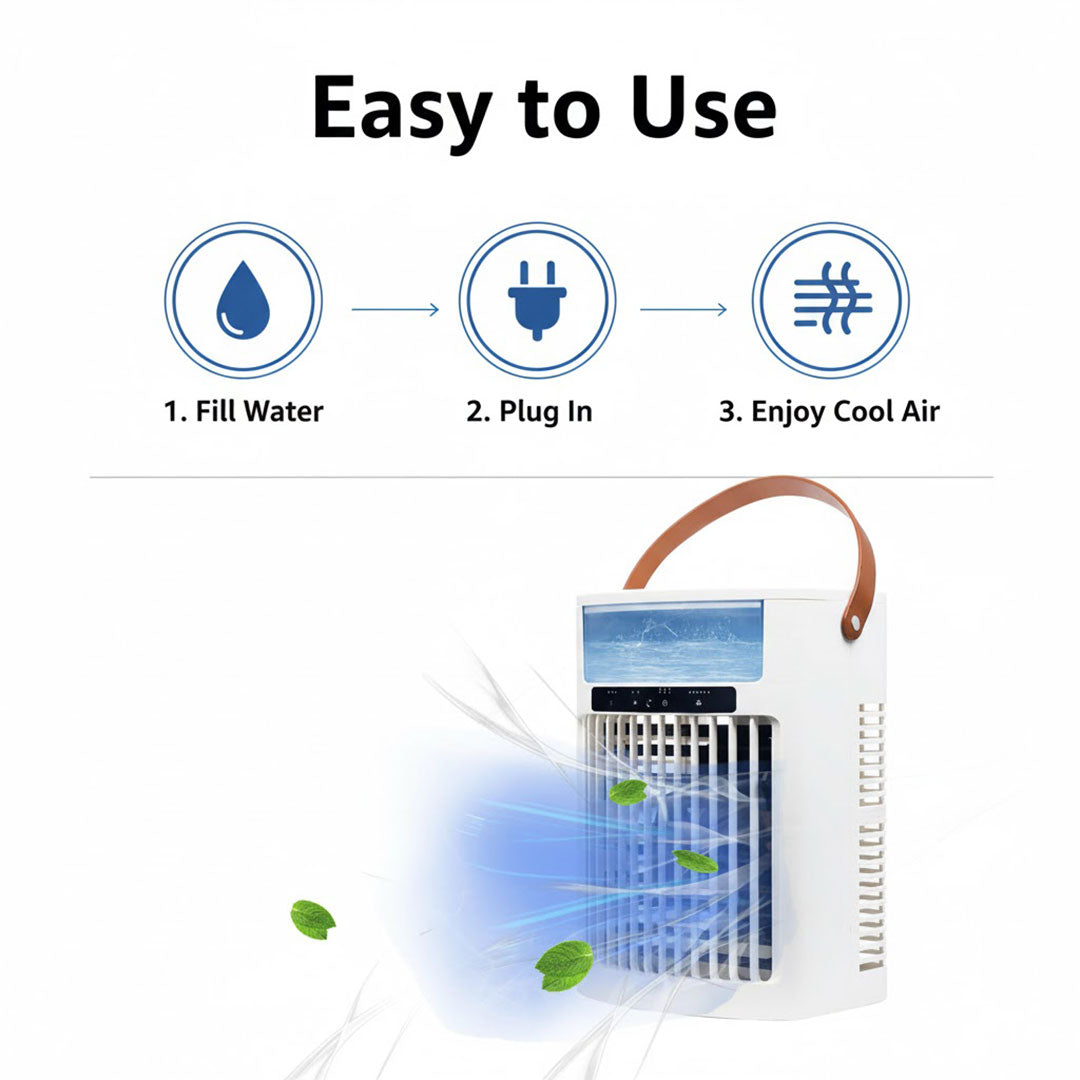 Air Cooler Fan - Portable Design - Adjustable Settings