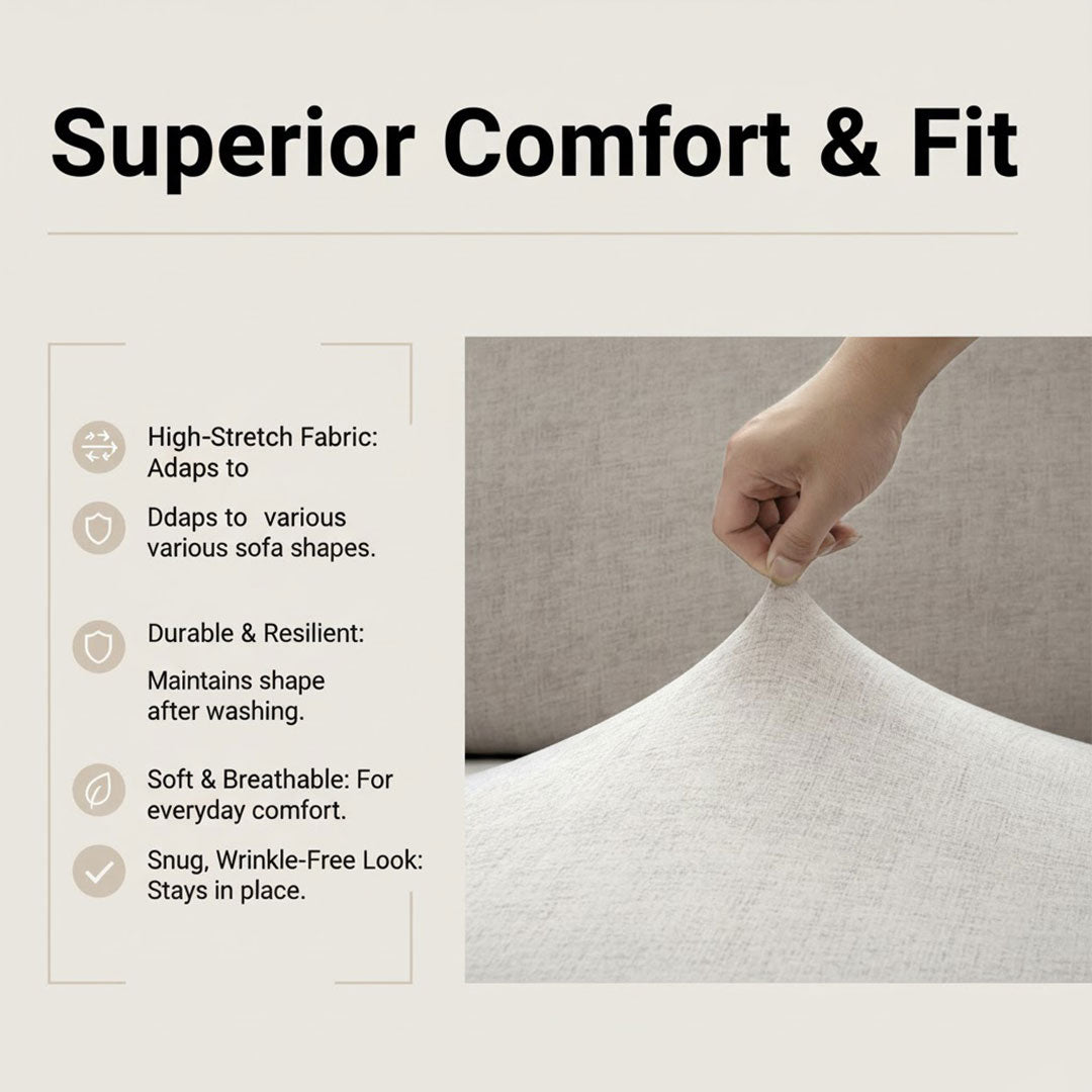 Sofa Cover - Ivory Stretch - Universal Fit