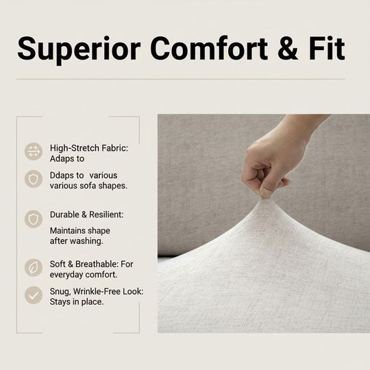 Sofa Cover - Ivory Stretch - Universal Fit