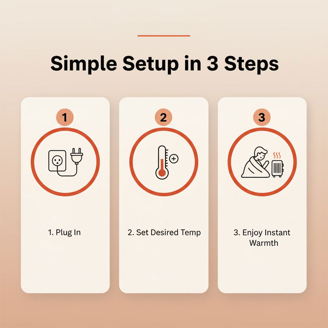 Mini Electric Radiator - 800W Portable Heater - Ceramic