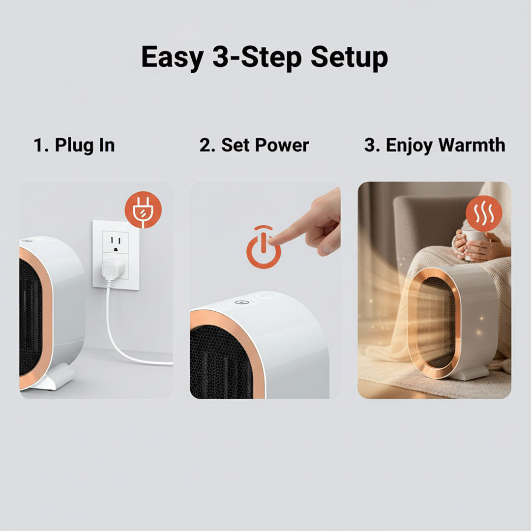 Electric Heater - Portable Design - Compact Room Heater