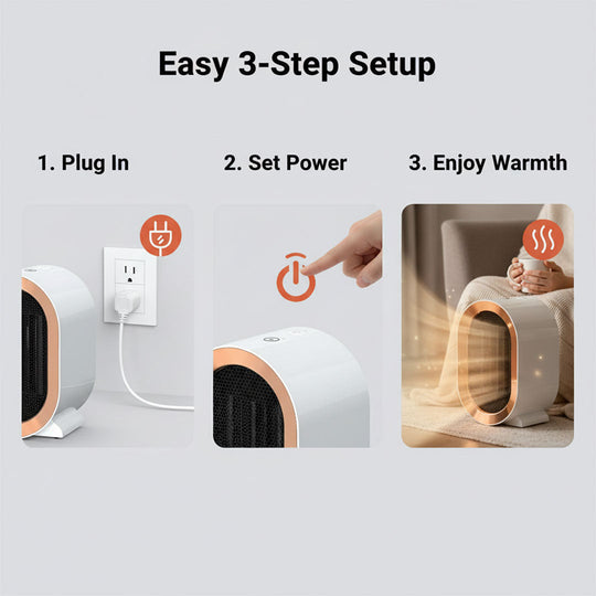 Electric Heater - Portable Design - Compact Room Heater