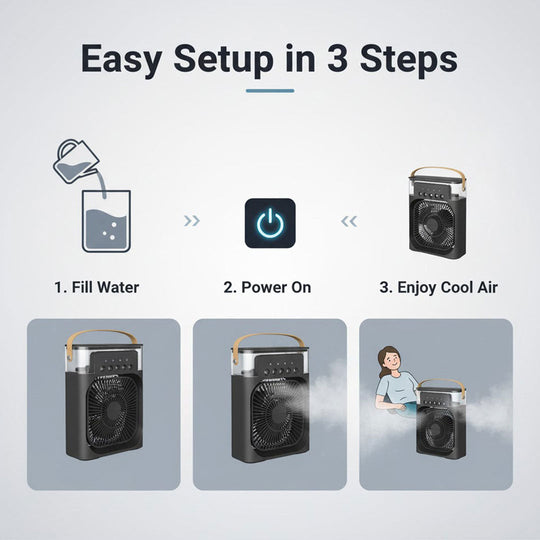 3-in-1 Air Cooler - Humidifier - Adjustable Fan