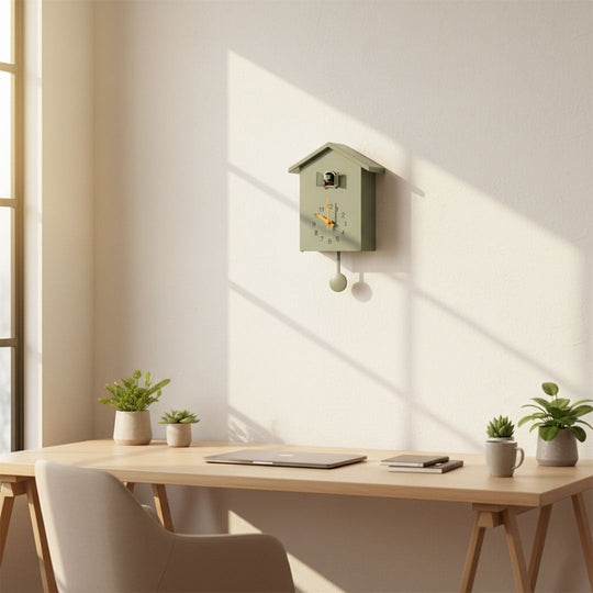 Cuckoo Wall Clock - Minimalist Design - Black and White