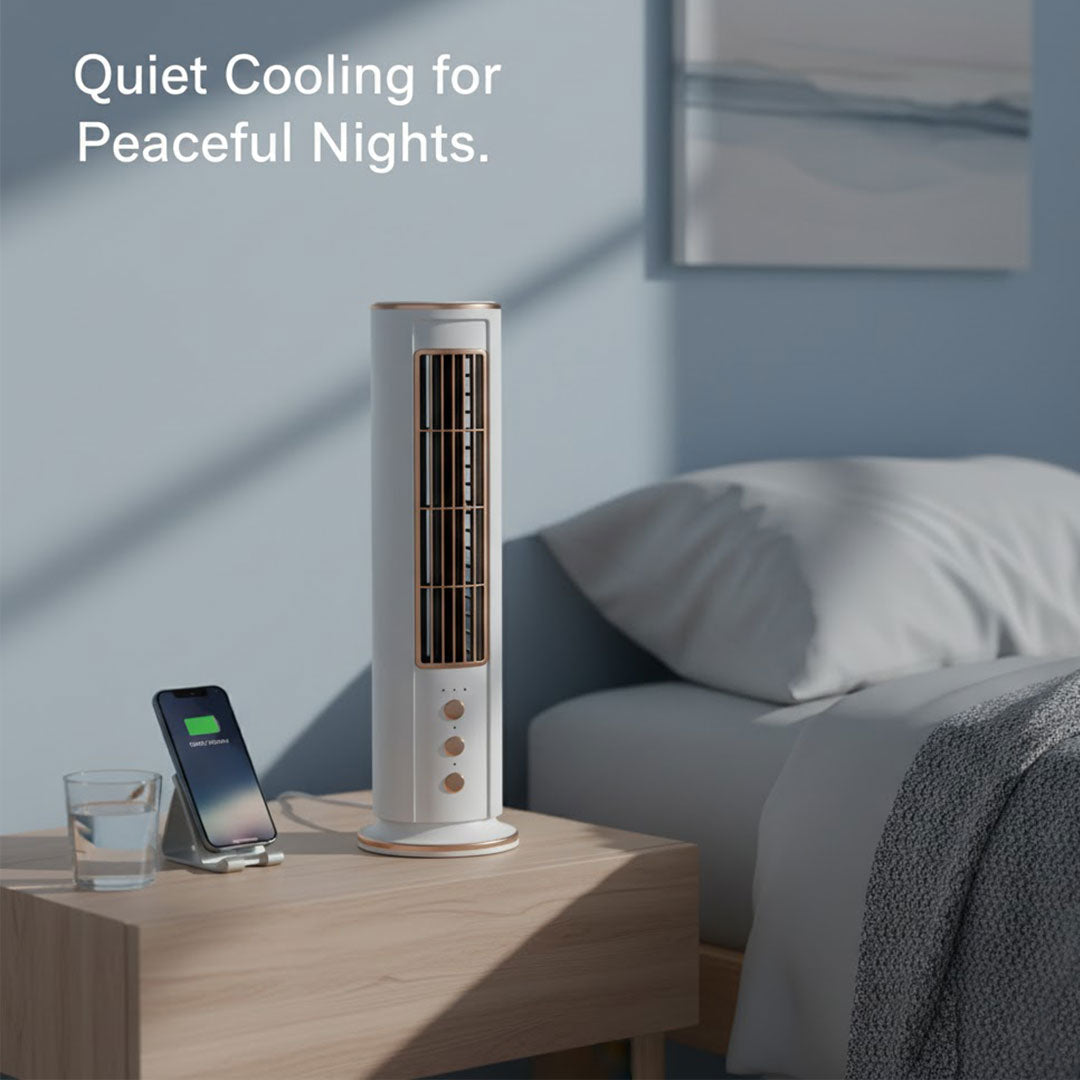 Bladeless Desk Fan - USB Rechargeable - Remote Control