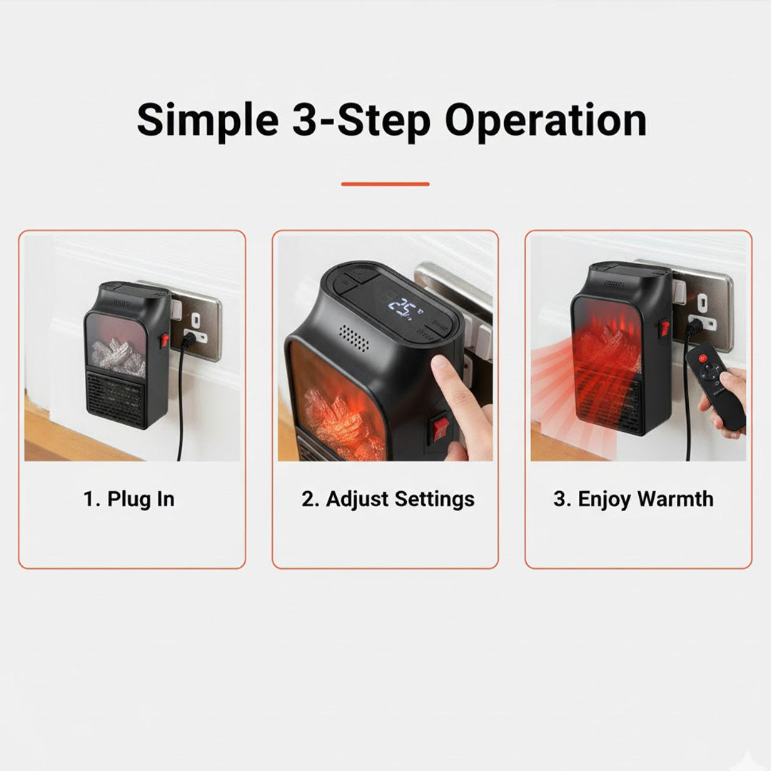 Electric Space Heater - Plug In - Adjustable Temperature