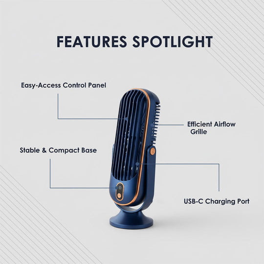 Portable Air Cooler - Desktop Fan - USB Rechargeable