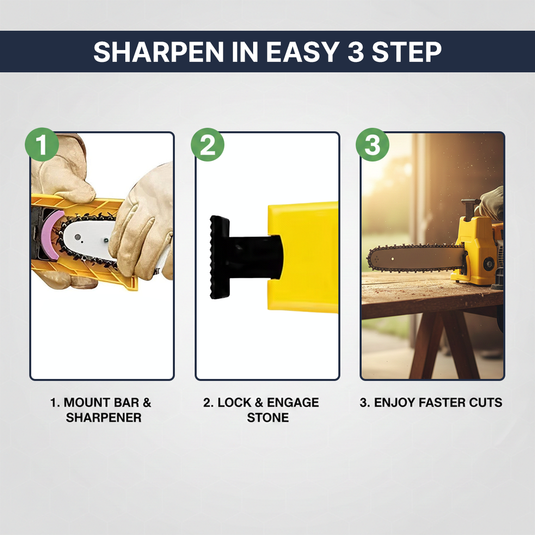 Chainsaw Sharpener with Blade Holder and Stone Attachment