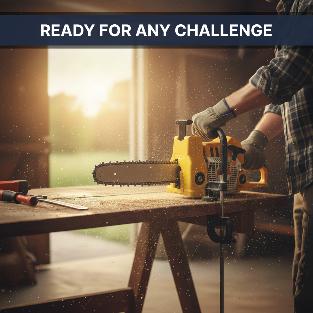 Chainsaw Sharpener with Blade Holder and Stone Attachment