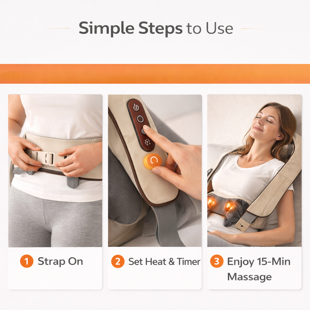 Abdominal Massager with Heat Therapy and Rechargeable Battery