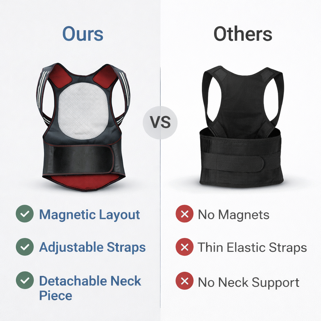 Back Support Belt with Magnetic Design and Adjustable Fit