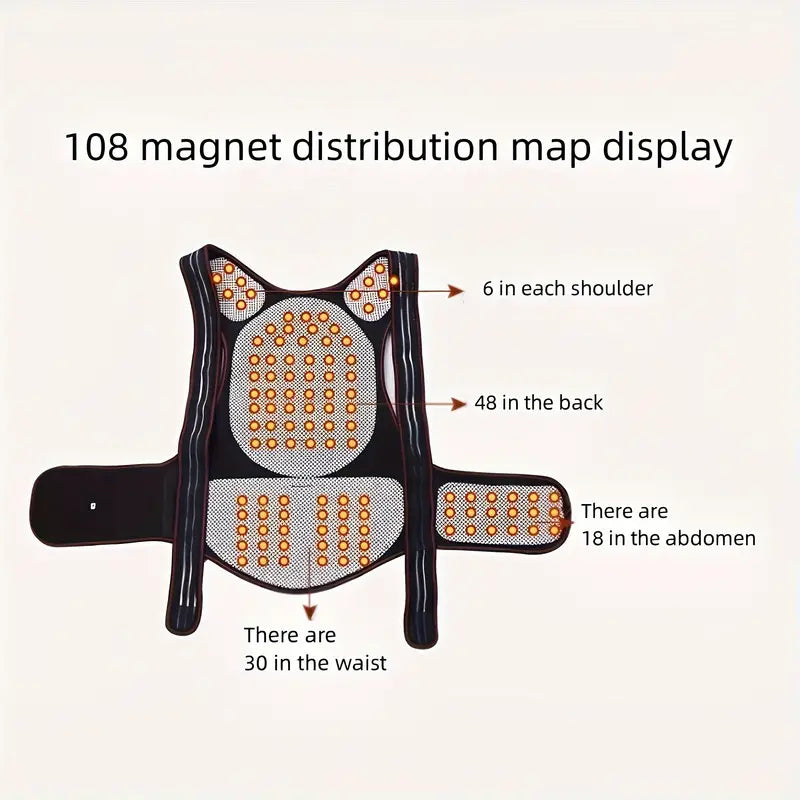 Back Support Belt - Magnetic Design - Adjustable Fit