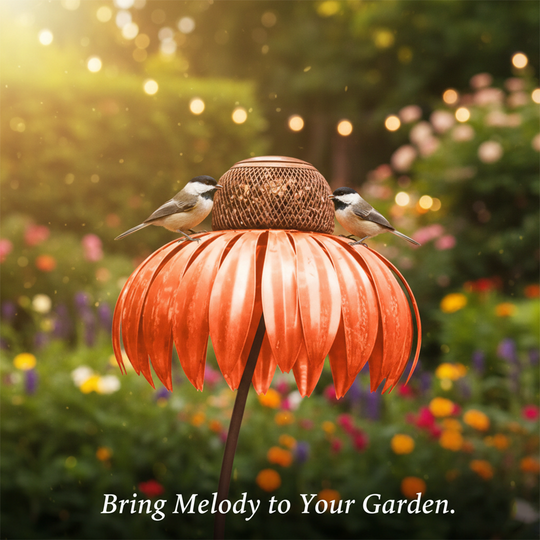 Bird Feeder with Coneflower Design and Outdoor Hanging