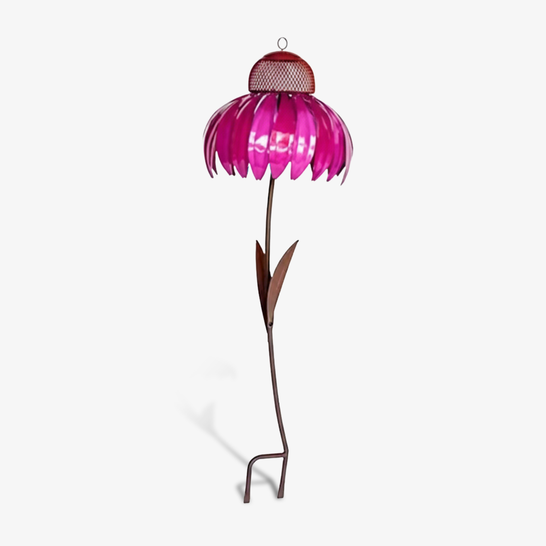 Bird Feeder with Coneflower Design and Outdoor Hanging
