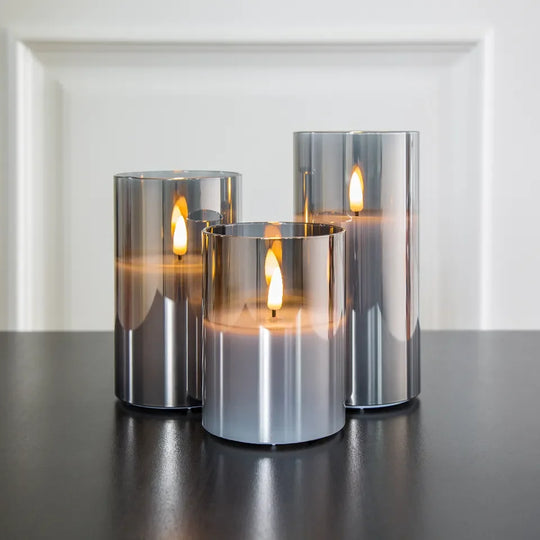 Candle Light Set - Glass Casing - LED Flame Effect