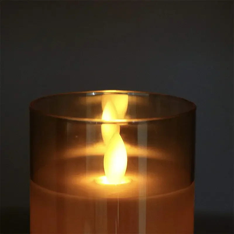 Candle Light Set - Glass Casing - LED Flame Effect