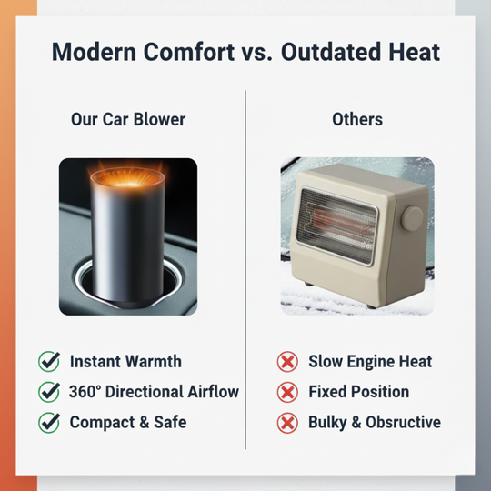 Car Heater Fan with 360° Rotation and Adjustable Airflow