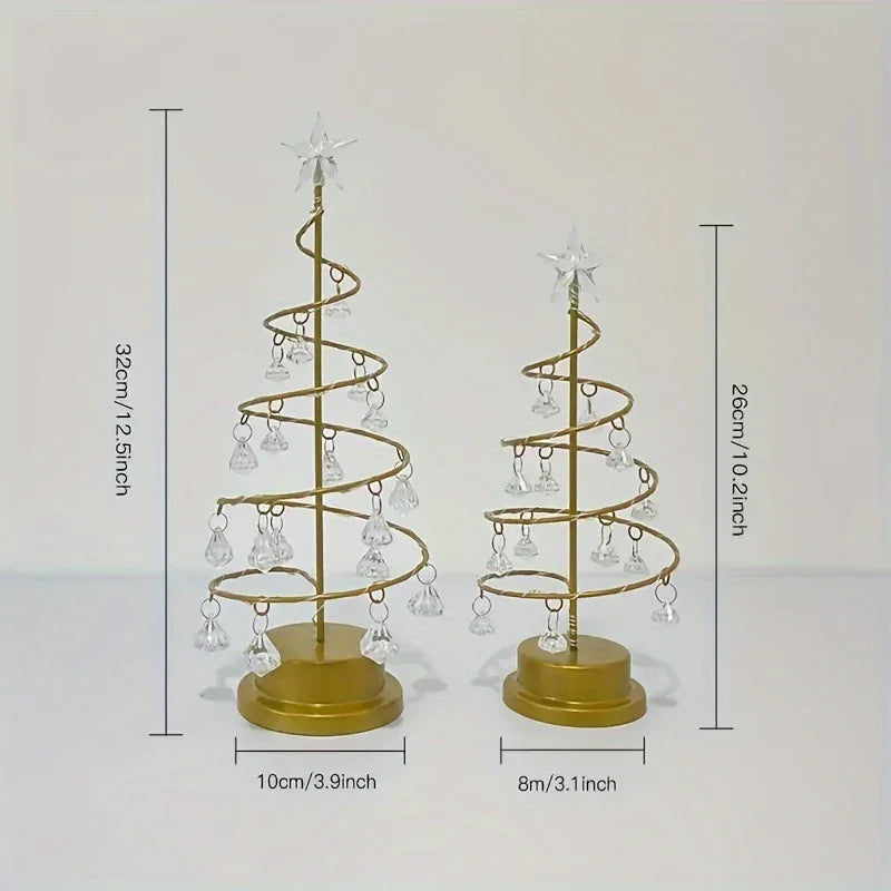 Christmas Tree Night Light - Crystal Design - Battery Powered