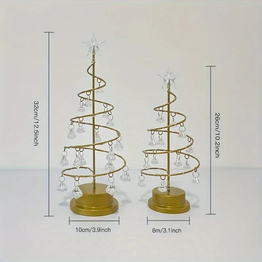 Christmas Tree Night Light - Crystal Design - Battery Powered