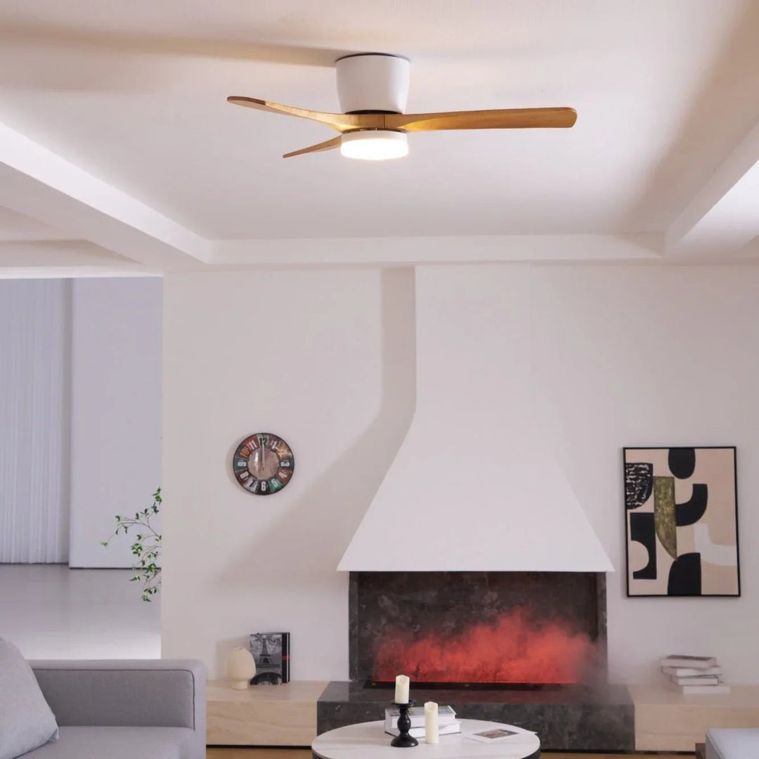 Ceiling Fan Light - Wooden Blades - LED Lighting - Luvonic
