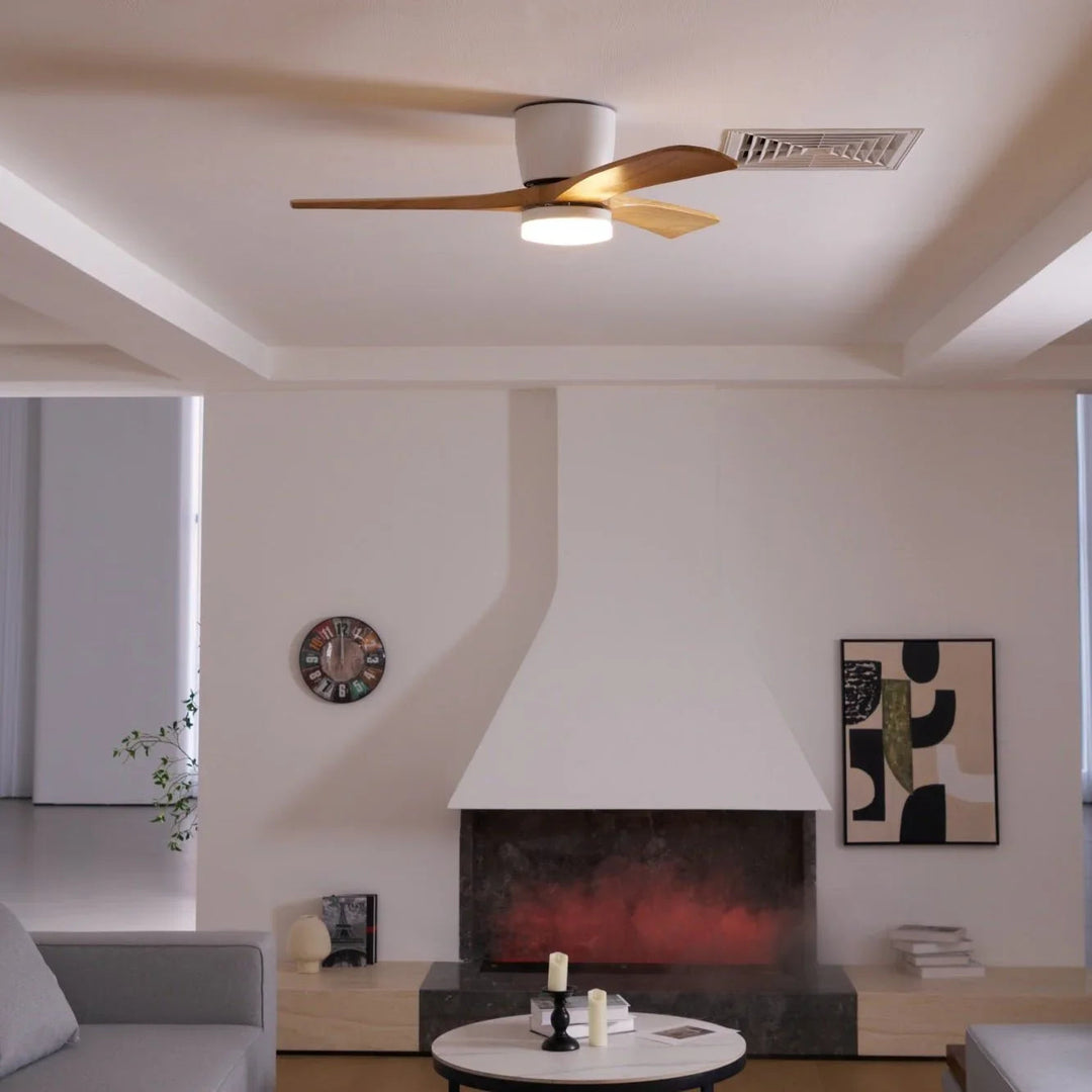 Ceiling Fan Light - Wooden Blades - LED Lighting - Luvonic