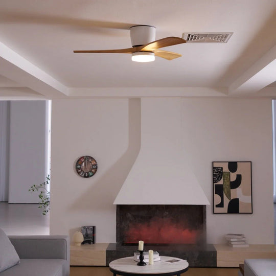 Ceiling Fan Light - Wooden Blades - LED Lighting - Luvonic