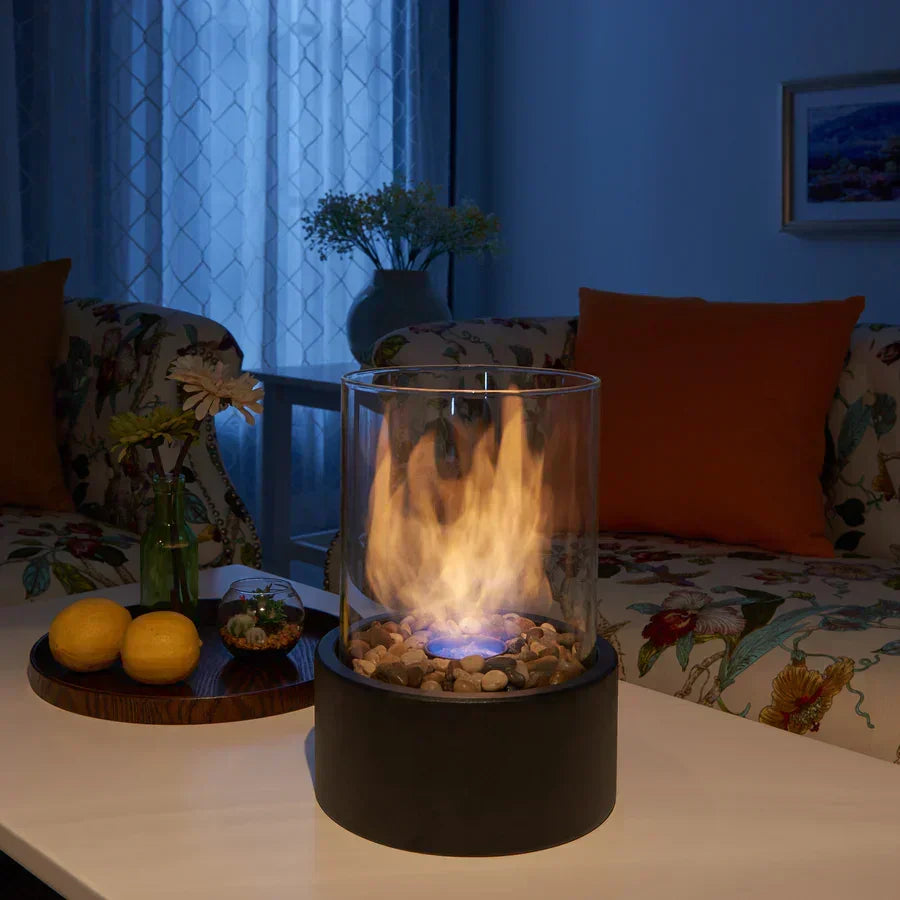 Ethanol Burner - Tabletop Fireplace - Glass Cylinder