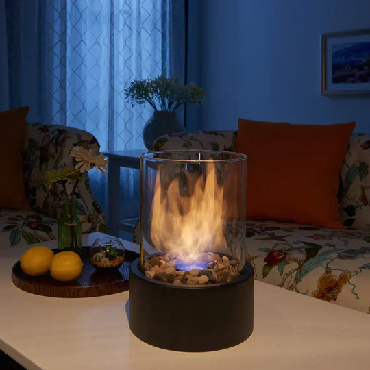 Ethanol Burner - Tabletop Fireplace - Glass Cylinder