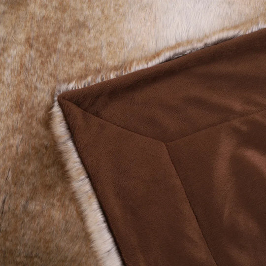 Faux Fur Throw Blanket - Soft Mink - Decorative Design