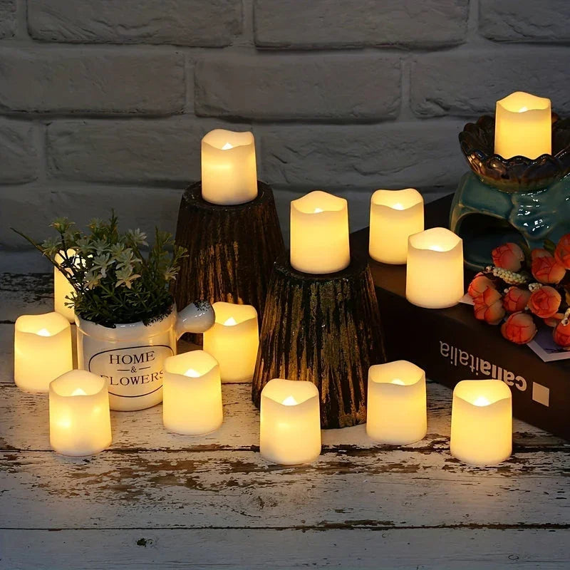 Flameless LED Tea Light Candles - Warm White - Battery Operated