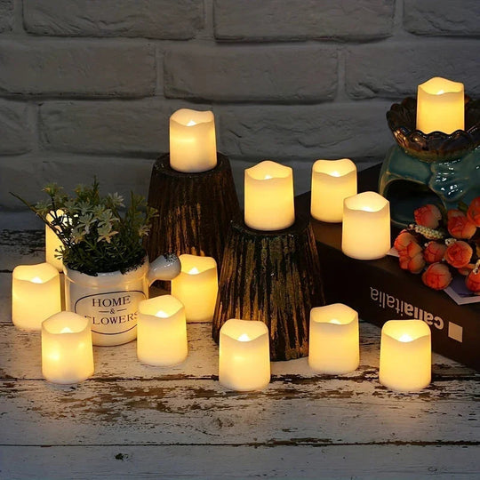 Flameless LED Tea Light Candles - Warm White - Battery Operated