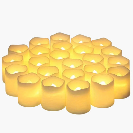 Flameless LED Tea Light Candles - Warm White - Battery Operated
