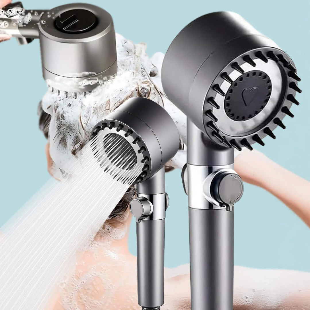 High-Pressure Showerhead - Filtration System - Water-Saving Design