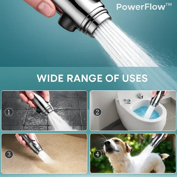 High-Pressure Showerhead - Filtration System - Water-Saving Design