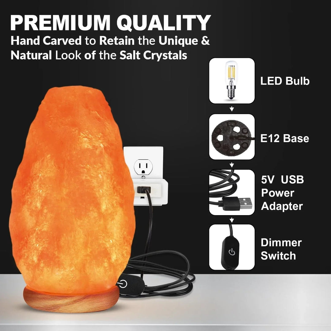 Himalayan Salt Lamp - USB Powered - Crystal Design