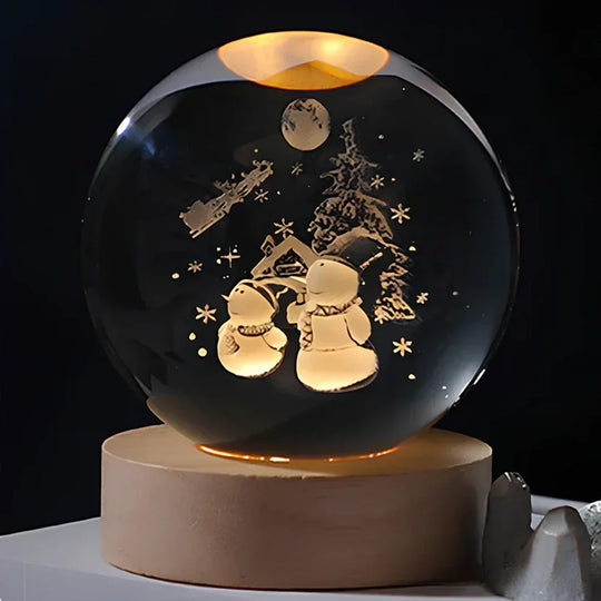 LED Night Light - 3D Crystal Sphere - USB Powered