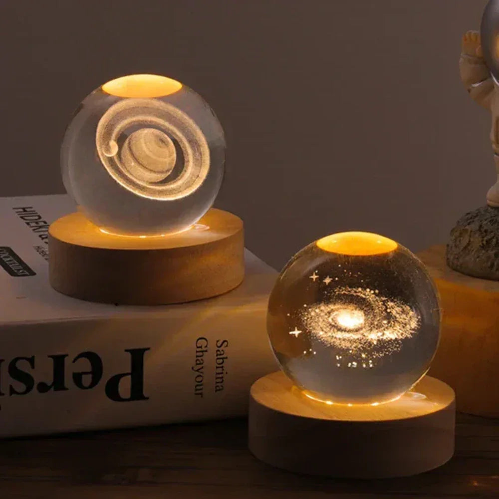 LED Night Light - 3D Crystal Sphere - USB Powered