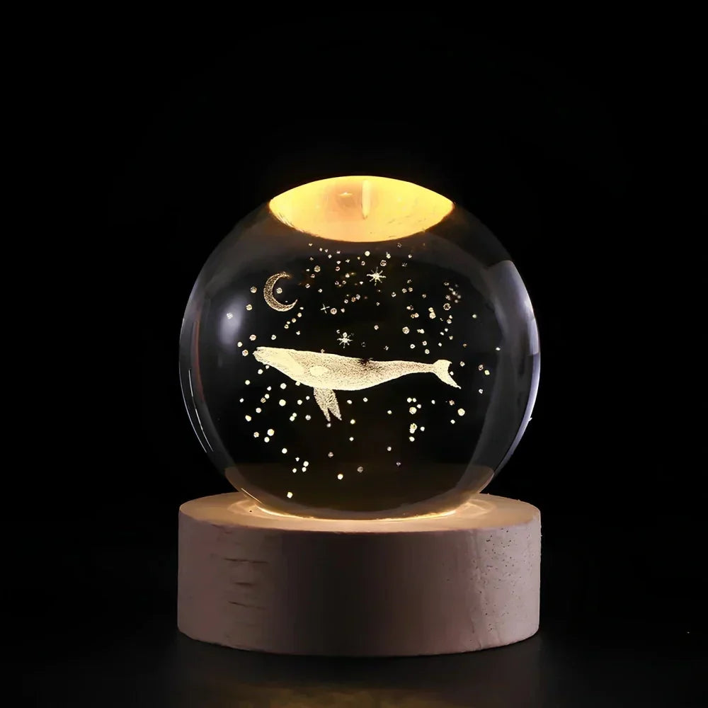 LED Night Light - 3D Crystal Sphere - USB Powered