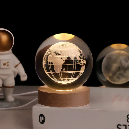 LED Night Light - 3D Crystal Sphere - USB Powered