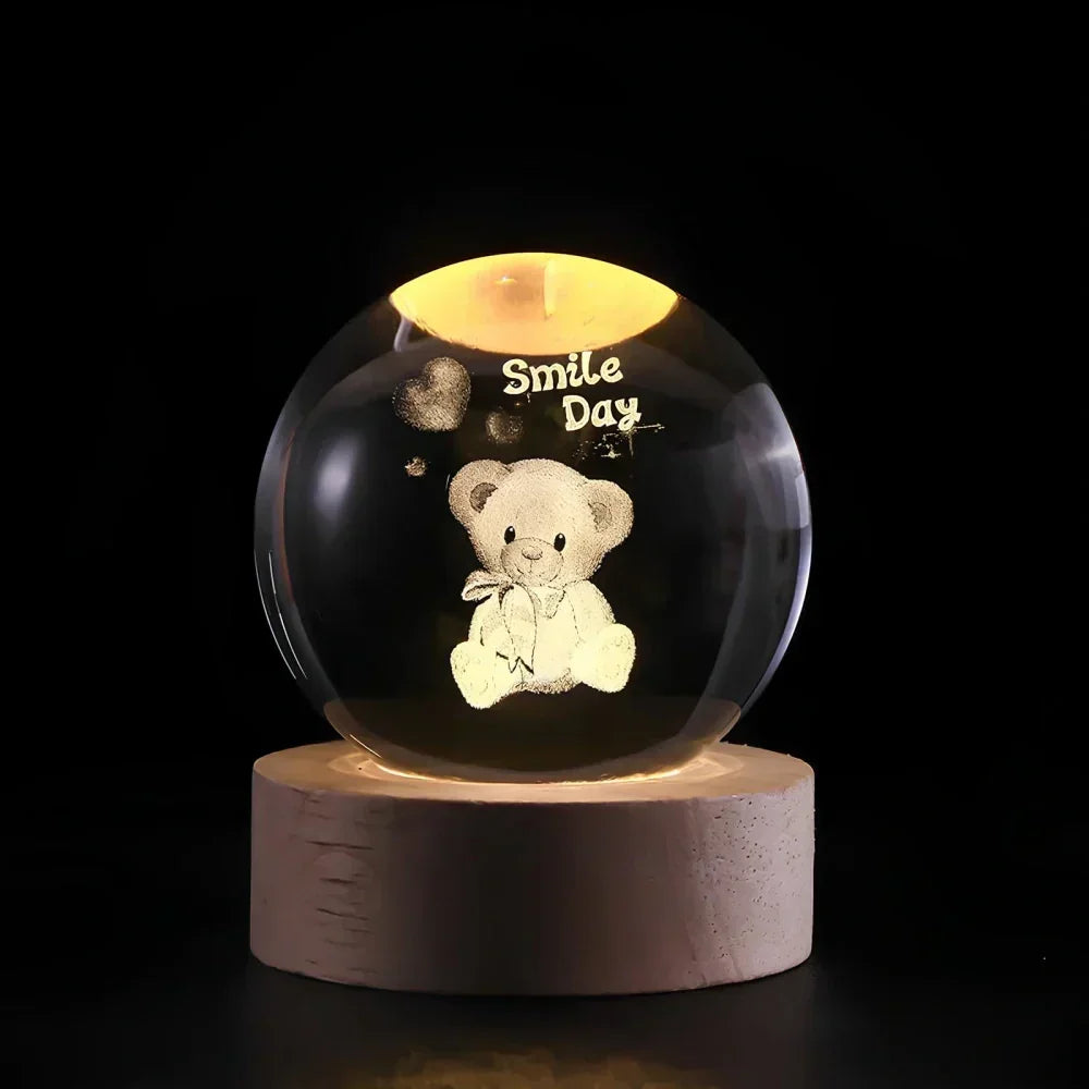 LED Night Light - 3D Crystal Sphere - USB Powered