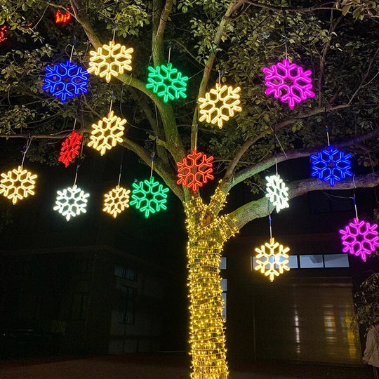 LED Snowflake Lights - Outdoor Decorations - Christmas Lighting