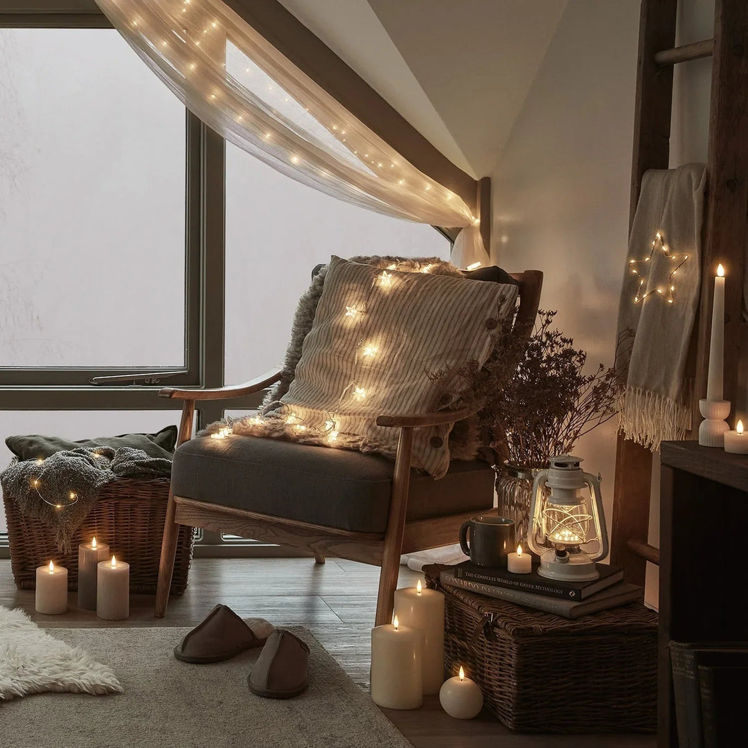 LED Star String Lights - Indoor Decoration - Warm White Glow