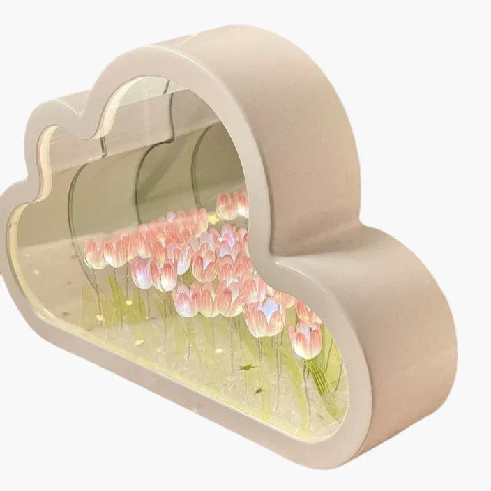 LED Table Lamp - Floral Design - Infinity Mirror Light - Luvonic