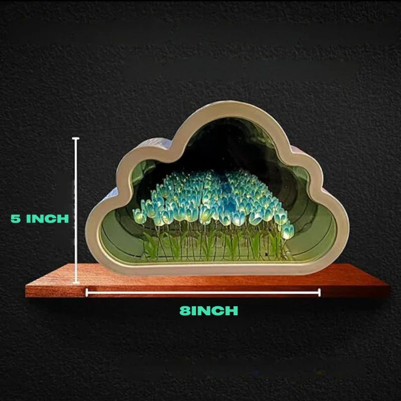 LED Table Lamp - Floral Design - Infinity Mirror Light - Luvonic