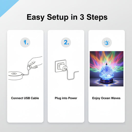 LED Table Lamp - Ocean Wave - Multi-Colour Effect