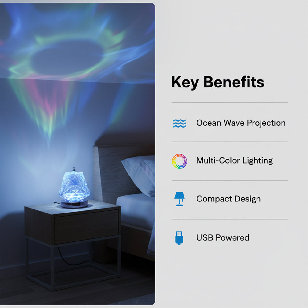 LED Table Lamp - Ocean Wave - Multi-Colour Effect