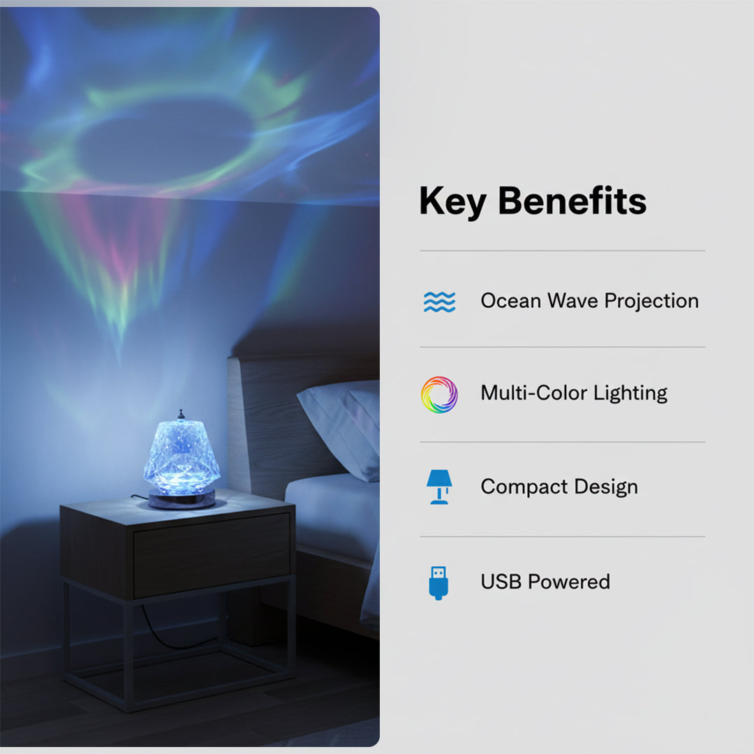 LED Table Lamp - Ocean Wave - Multi-Colour Effect