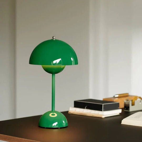 LED Table Lamp - White Dome - Rechargeable